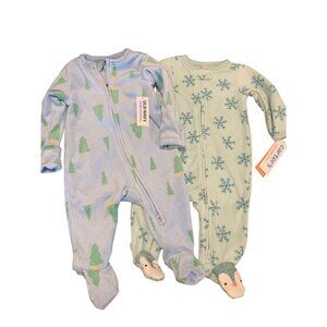 NWT Carters & Old Navy Baby Footed Onesies 3M Cozy Fall Winter
